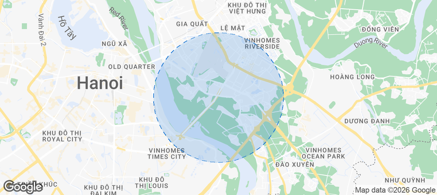 Long Biên Airbnb map